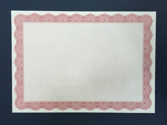 Пре напечатанная бумага сертификата/граница награды бумажная красная печатают внутри размер 21*29.7км