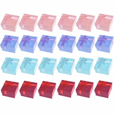 24пкс сортировало картину квадрата бумажной коробки цвета для кольца/серьги/ювелирных изделий